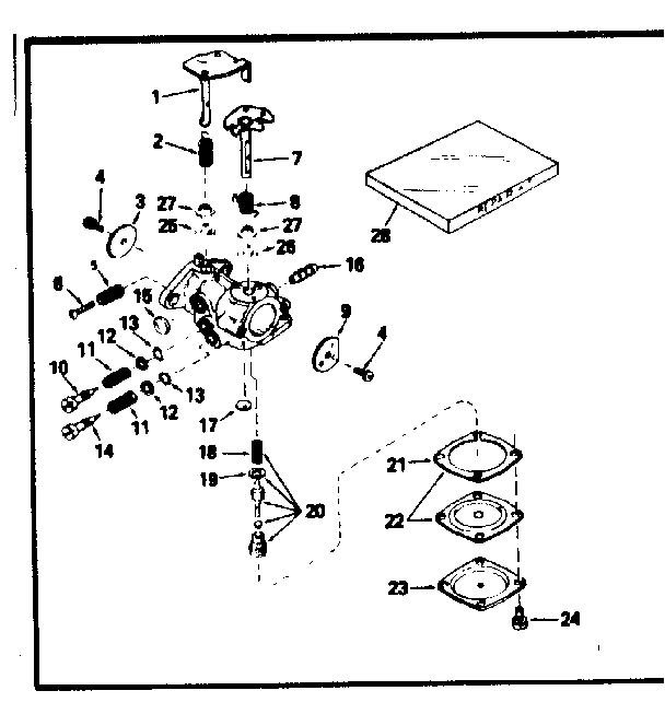 Carburetor No. 630969 Diagram and Parts List for 143751022  Craftsman Engine