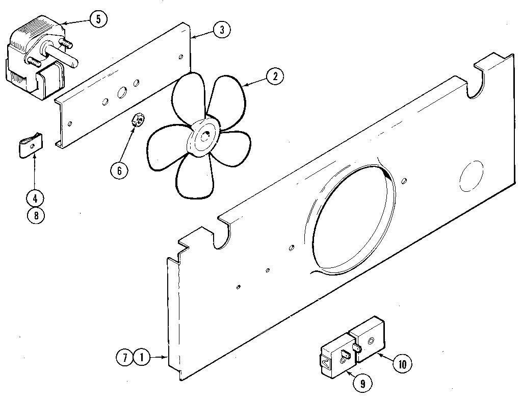 Blower/cooling Fan Lower Oven Diagram and Parts List for 489520  Craftsman Cabinet