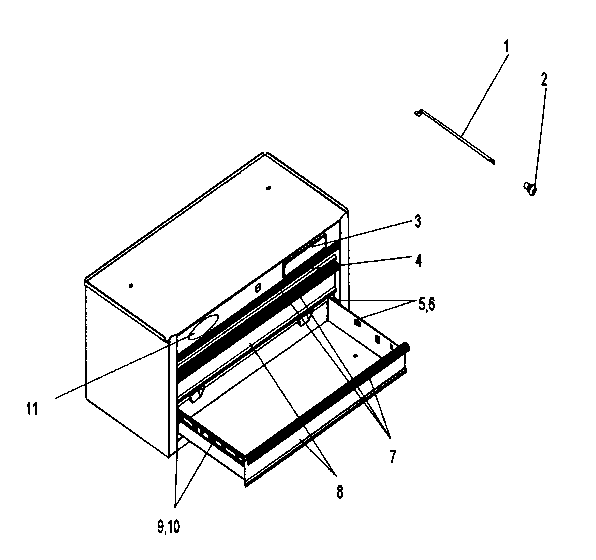Chest Diagram and Parts List for 706618080  Craftsman Tool Stand & Cart