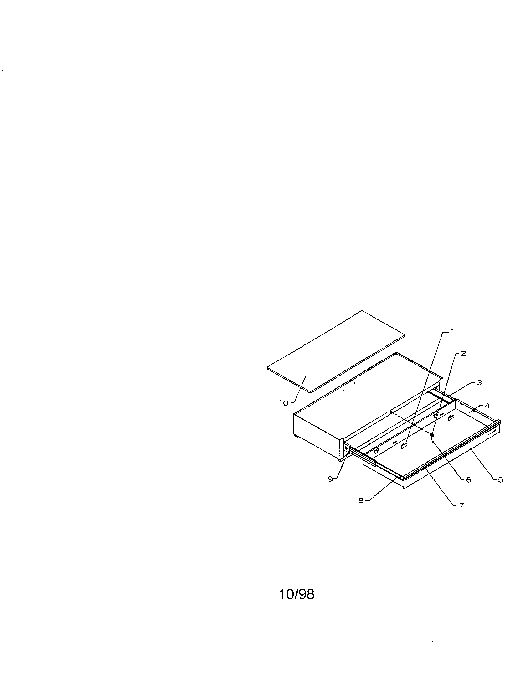 40" 1 Drawer Ball Bearing Step Up Diagram and Parts List for 706651391  Craftsman Tool Stand & Cart