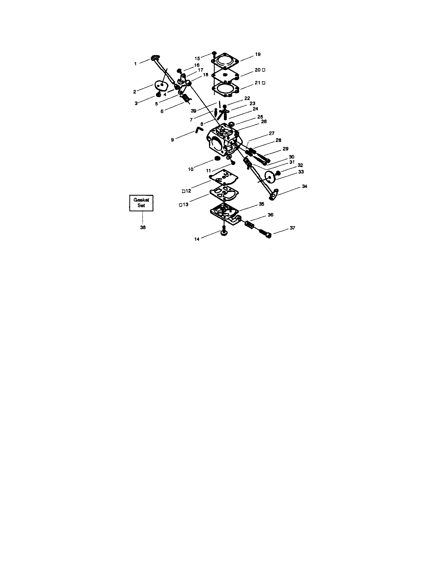 Choke Shaft/fuel System Diagram and Parts List for 358798280  Craftsman Trimmer