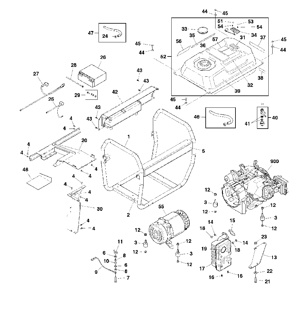Main unit Diagram and Parts List for CMXGGAS030791  Craftsman Generator