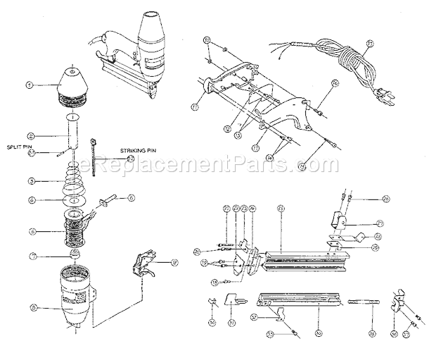 Page A Diagram and Parts List for 836272220  Craftsman Nailer