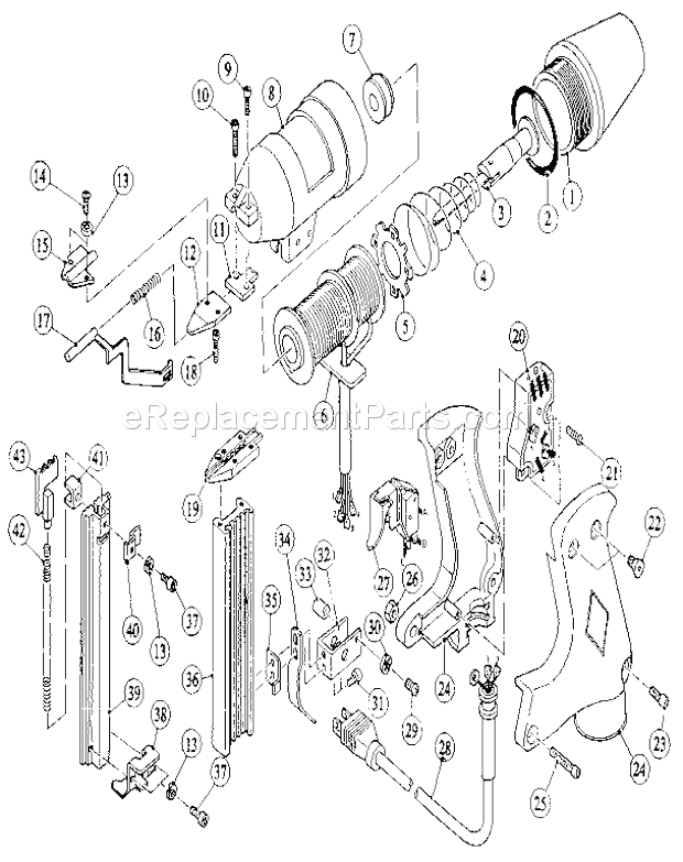 Page A Diagram and Parts List for 836272320  Craftsman Nailer