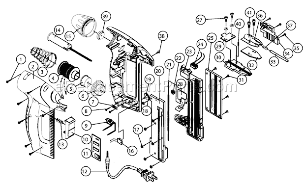 Page A Diagram and Parts List for 83668563  Craftsman Nailer