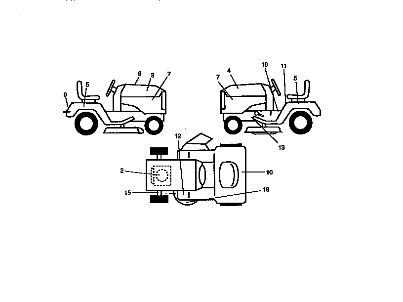 Decals Diagram and Parts List for 917270613  Craftsman Lawn Tractor