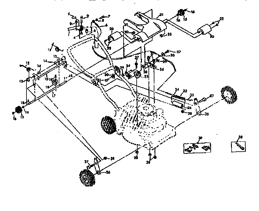 Handle Assembly Diagram and Parts List for 131973912  Craftsman Lawn Mower