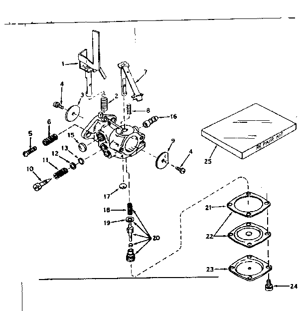 Carburetor No. 631519 Diagram and Parts List for 200213112  Craftsman Engine
