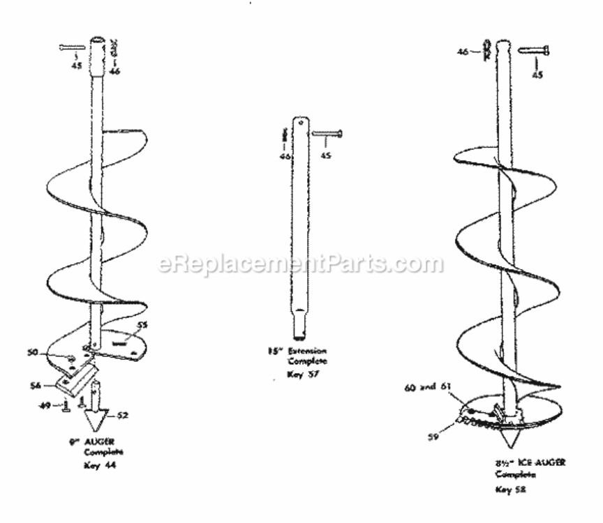 Page B Diagram and Parts List for 841720090  Craftsman Auger