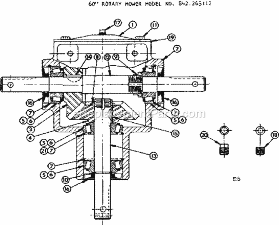 Page E Diagram and Parts List for 842265112  Craftsman Lawn Tractor