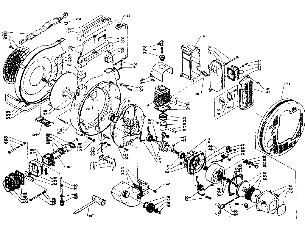Blower Housing Diagram and Parts List for 271798820  Craftsman Trimmer