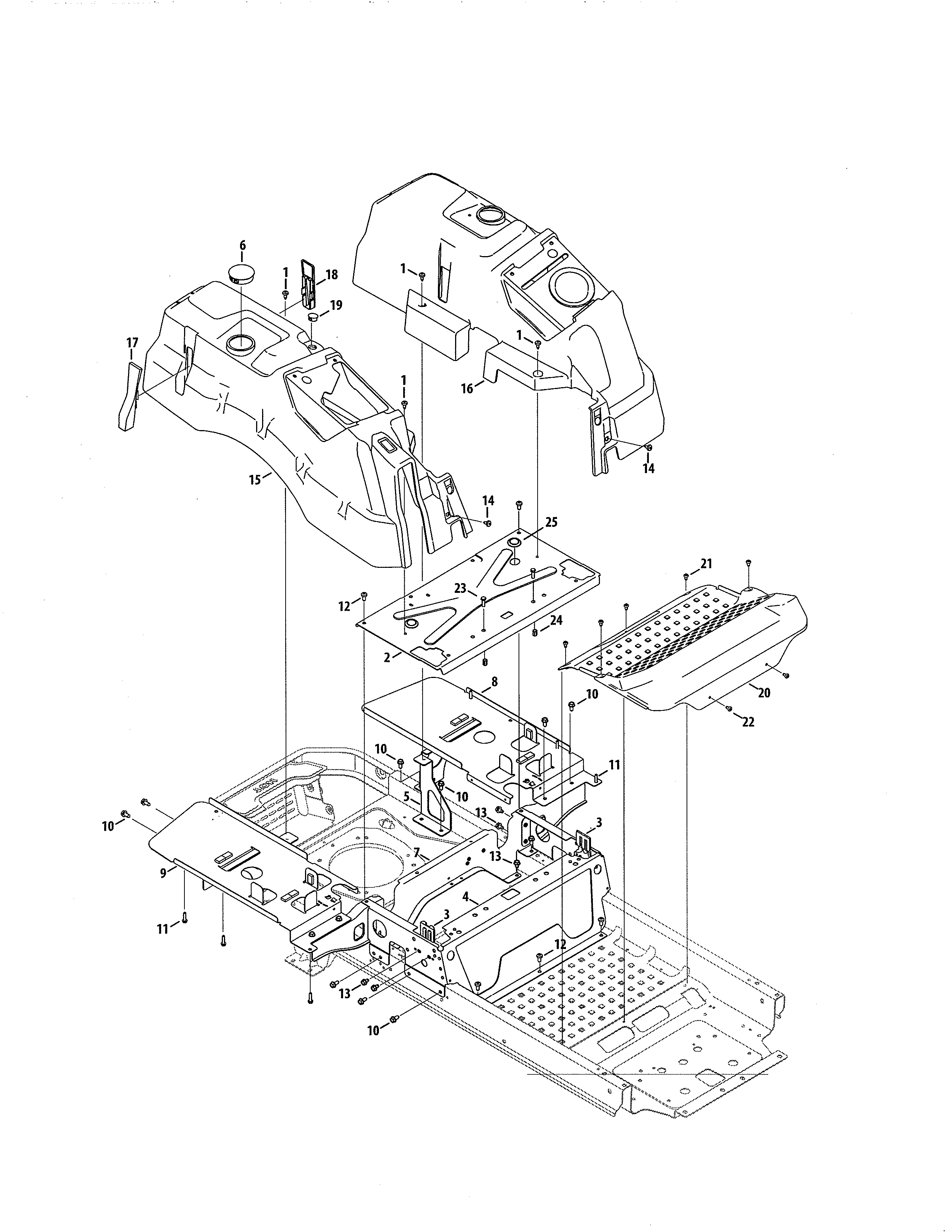 Console/floor Board Diagram and Parts List for 247204200  Craftsman Engine