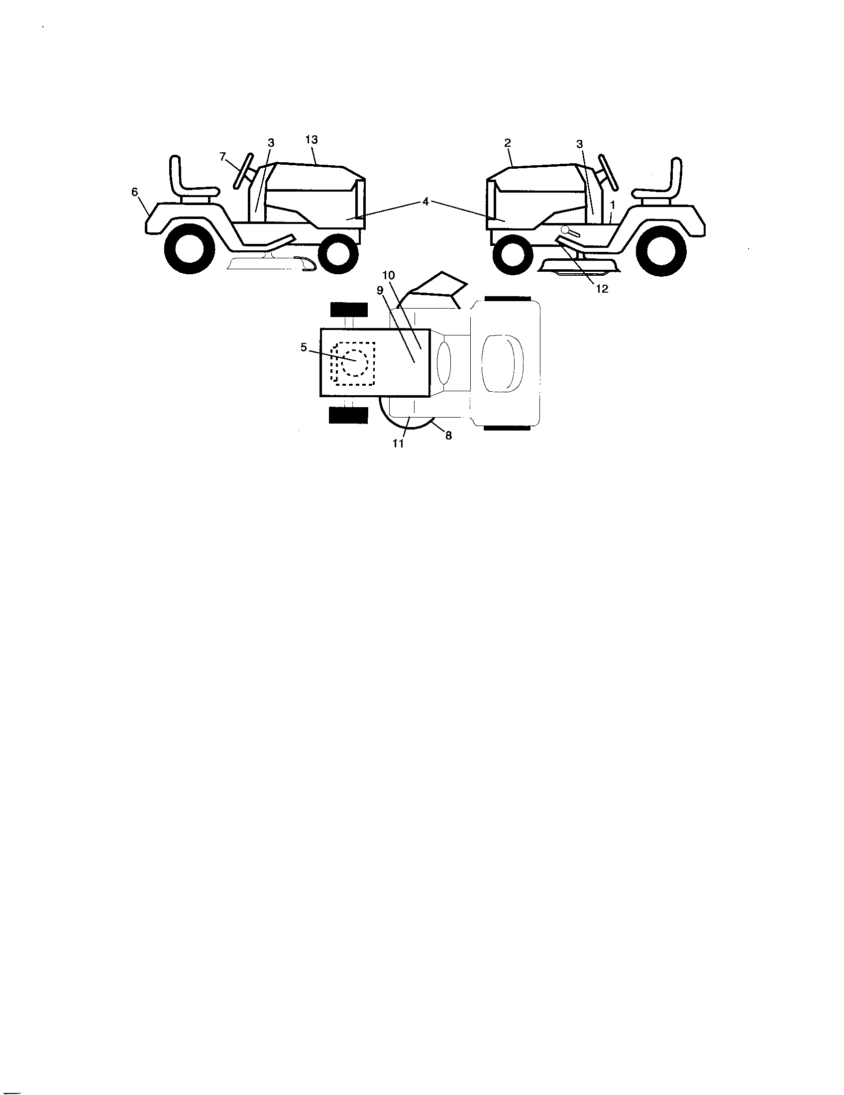 Decals Diagram and Parts List for 917276841  Craftsman Lawn Tractor