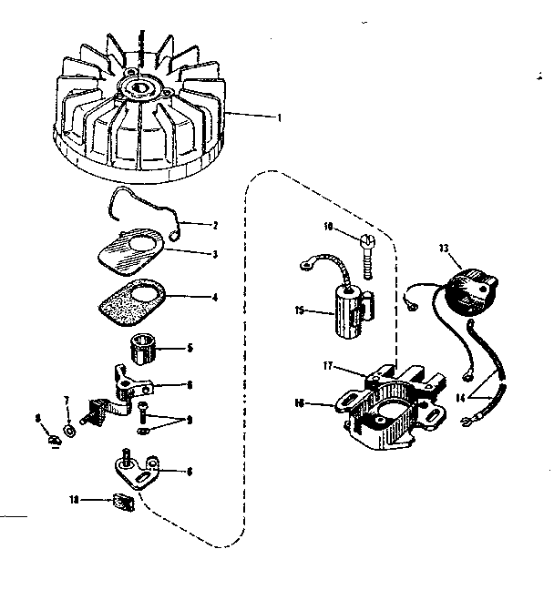Magneto (phelon F-4220-h) Diagram and Parts List for 143105120  Craftsman Engine