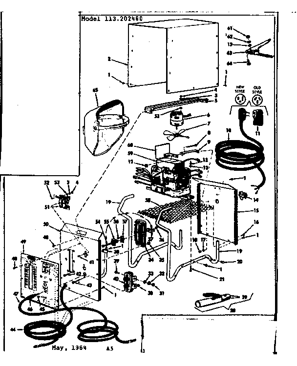 Unit Diagram and Parts List for 113202460  Craftsman Welder