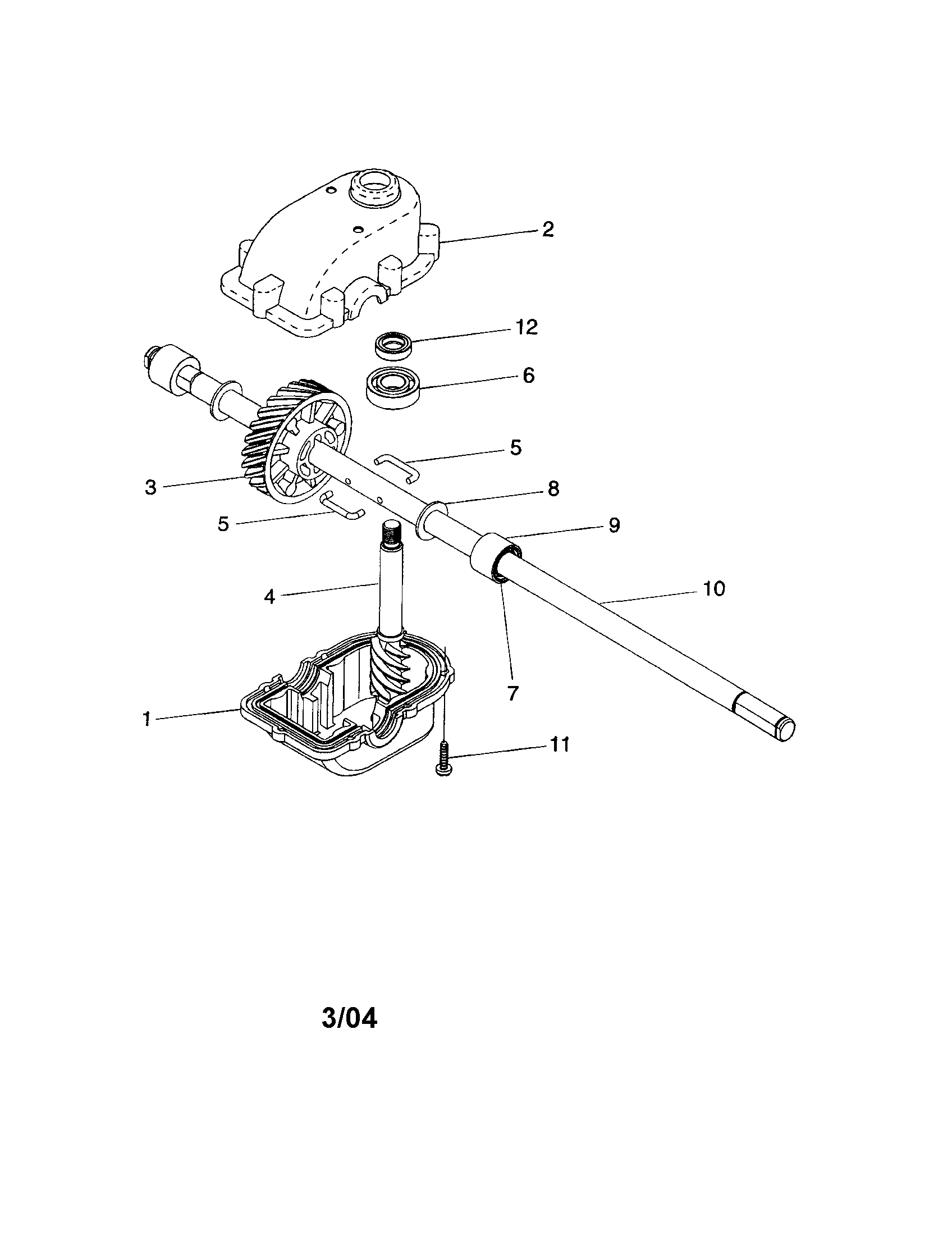Gearcase Diagram and Parts List for 917532188294  Craftsman Lawn Mower