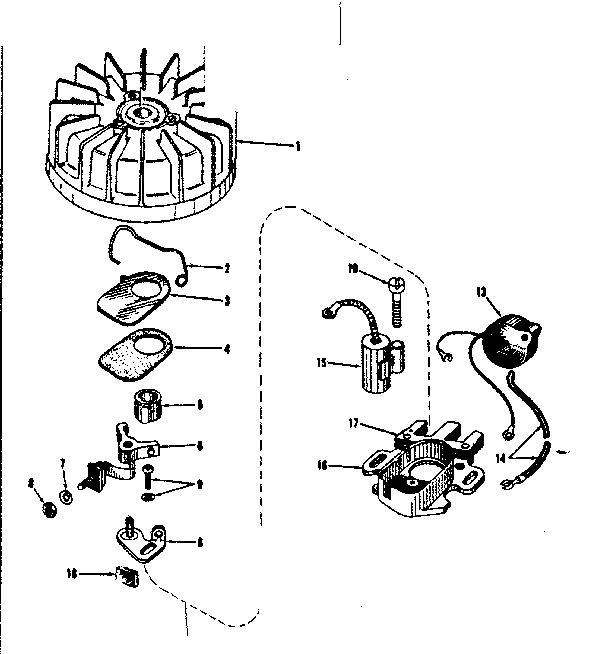 Magneto (phelon F-4220-h) Diagram and Parts List for 143105091  Craftsman Engine