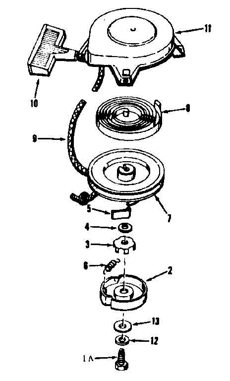 Rewind Starter No. 590374 Diagram and Parts List for 143531042  Craftsman Engine