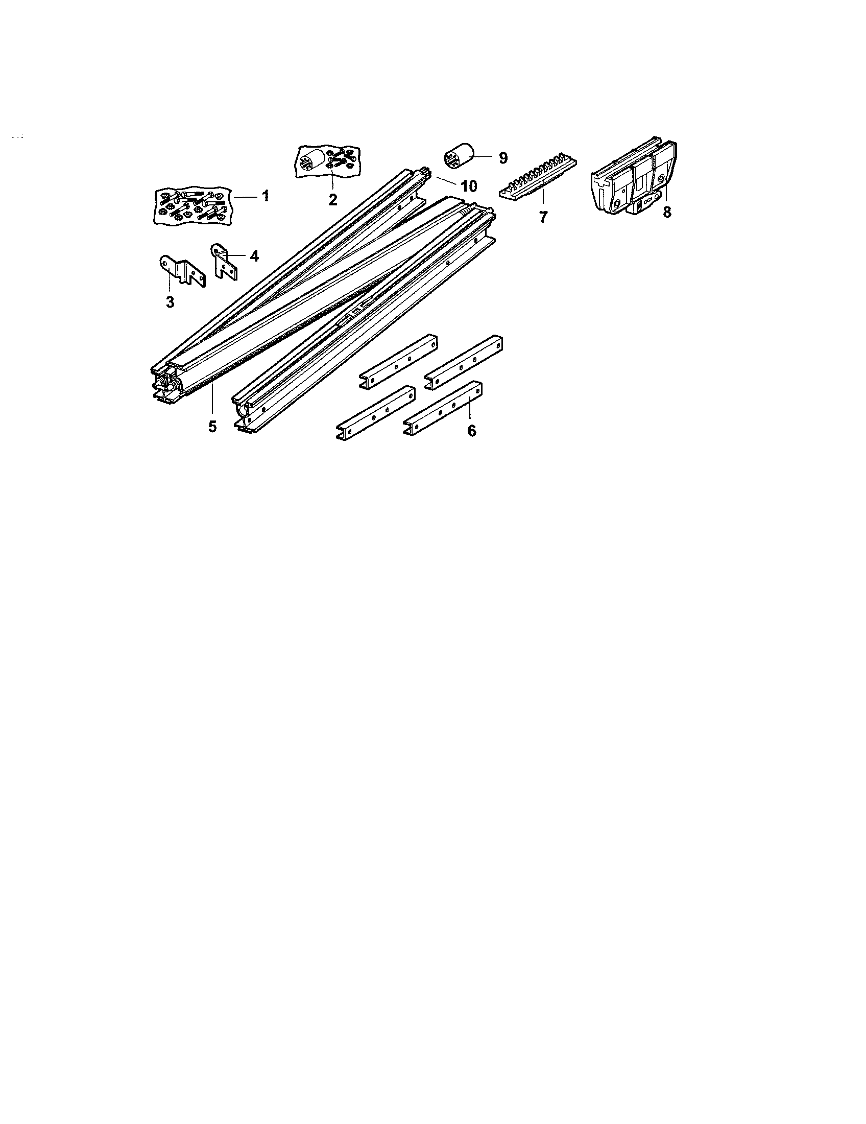Rail Assembly Parts Diagram and Parts List for 13953992  Craftsman Garage Door Opener