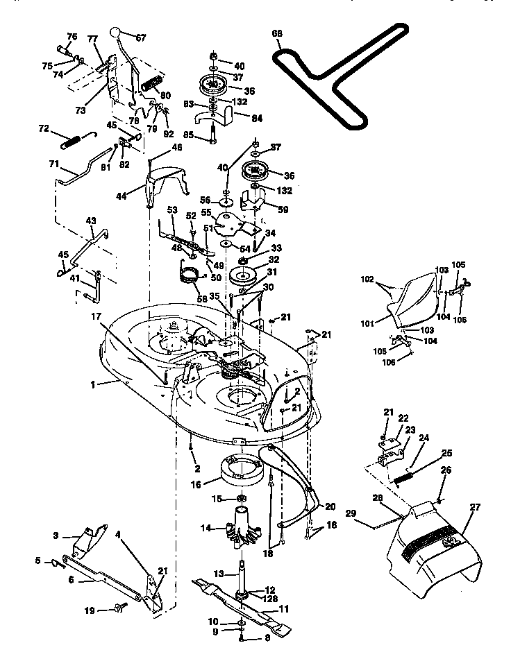 Mower Diagram and Parts List for 917258514  Craftsman Lawn Tractor