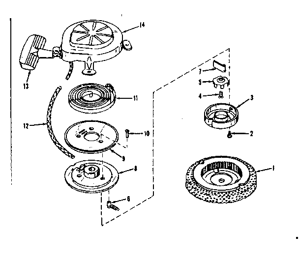 Rewind Starter No. 29224 Diagram and Parts List for 143501090  Craftsman Engine