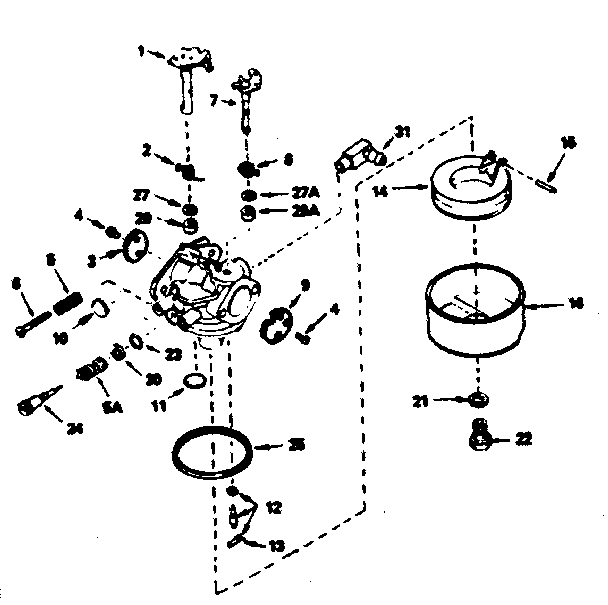 Carburetor No. 632282 Diagram and Parts List for 143356092  Craftsman Engine
