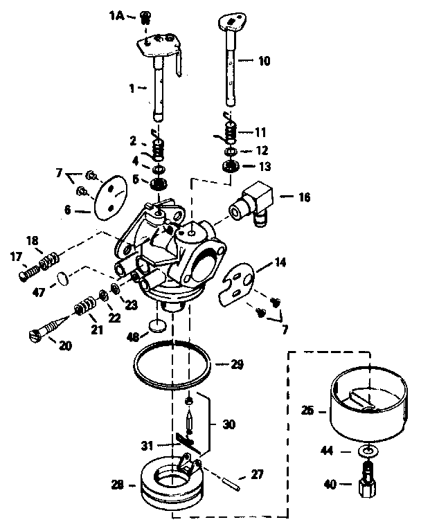 Carburetor No. 632650 Diagram and Parts List for 143436042  Craftsman Engine