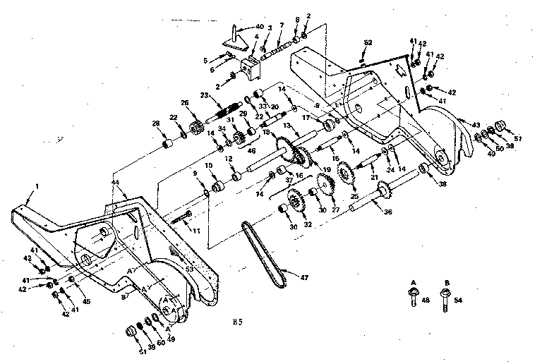 Transmission - Ground Drive Diagram and Parts List for 917299233  Craftsman Tiller
