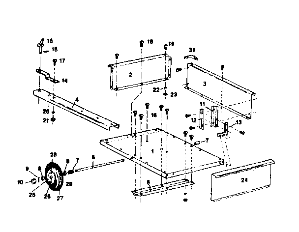Replacement Parts Diagram and Parts List for 610243540  Craftsman Tool Stand & Cart