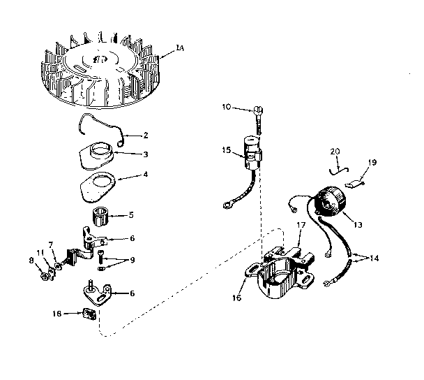 Magneto No. 610689a Diagram and Parts List for 143175042  Craftsman Engine