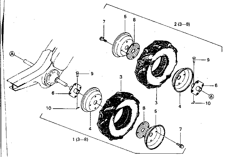 Wheel Diagram and Parts List for 636299950  Craftsman Engine
