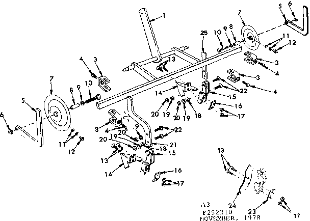 Replacement Parts Diagram and Parts List for 917252210  Craftsman Tiller