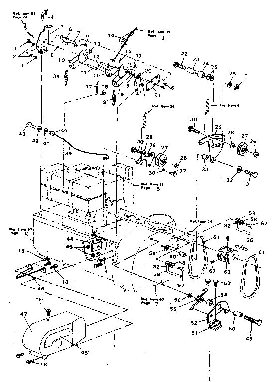 Drive Assembly Diagram and Parts List for 536884700  Craftsman Snow Blower