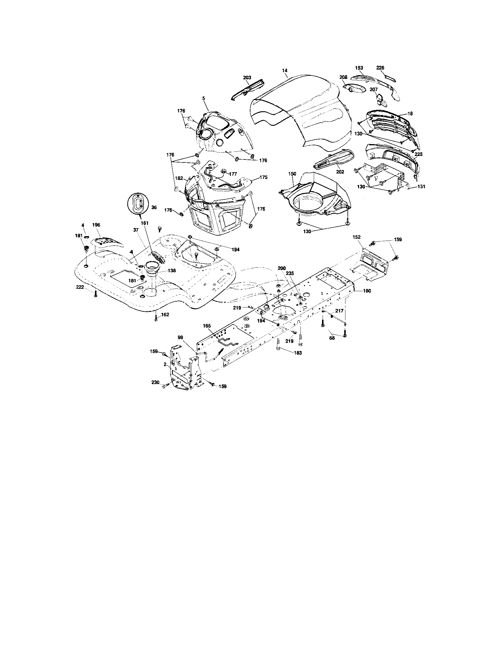 Chassis And Enclosures Diagram and Parts List for 917287260  Craftsman Lawn Tractor