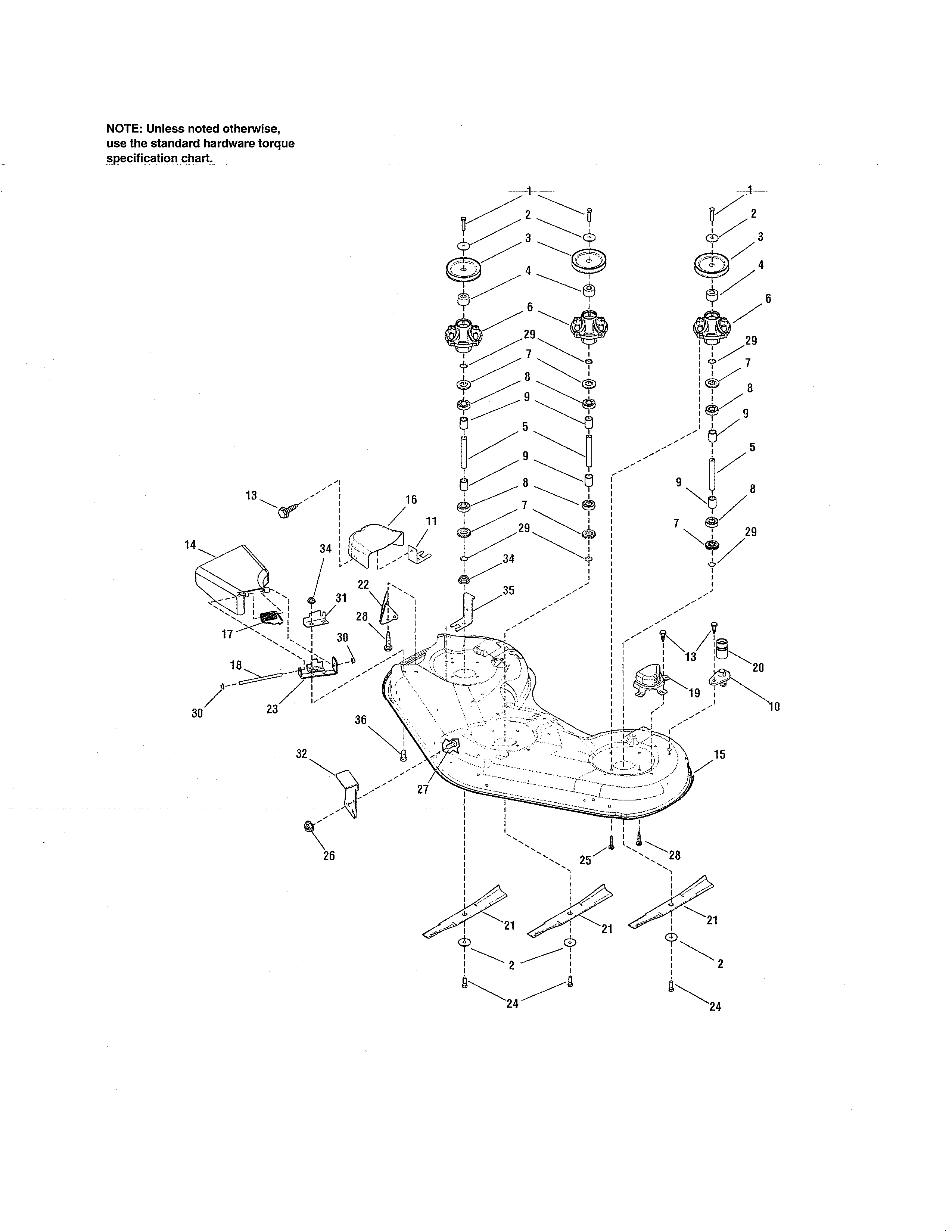 52" Deck - Housing & Arbor Diagram and Parts List for 107289930  Craftsman Engine