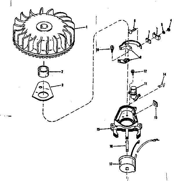Magneto (wico Fw-2640) Diagram and Parts List for 143104101  Craftsman Engine