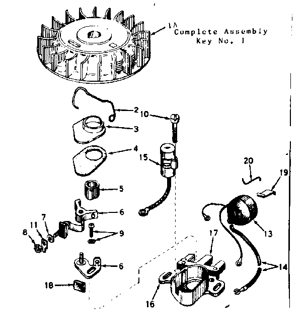Magneto No. 610689a Diagram and Parts List for 143576022  Craftsman Engine