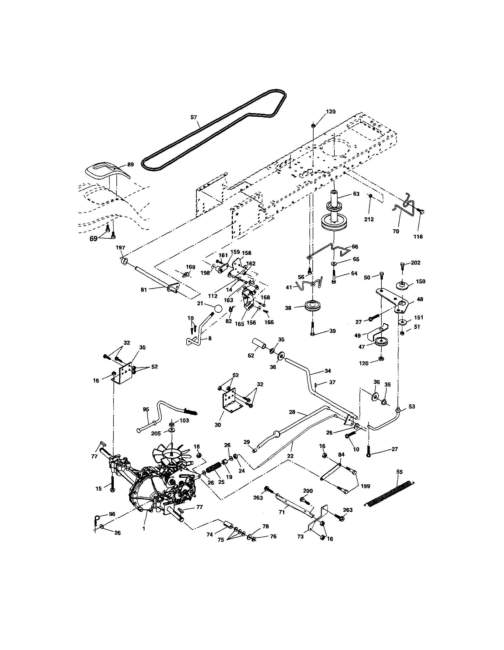 Ground Drive Diagram and Parts List for 917253510  Craftsman Lawn Mower