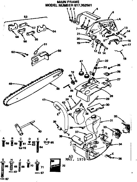 Magneto Diagram and Parts List for 917352561  Craftsman Chainsaw