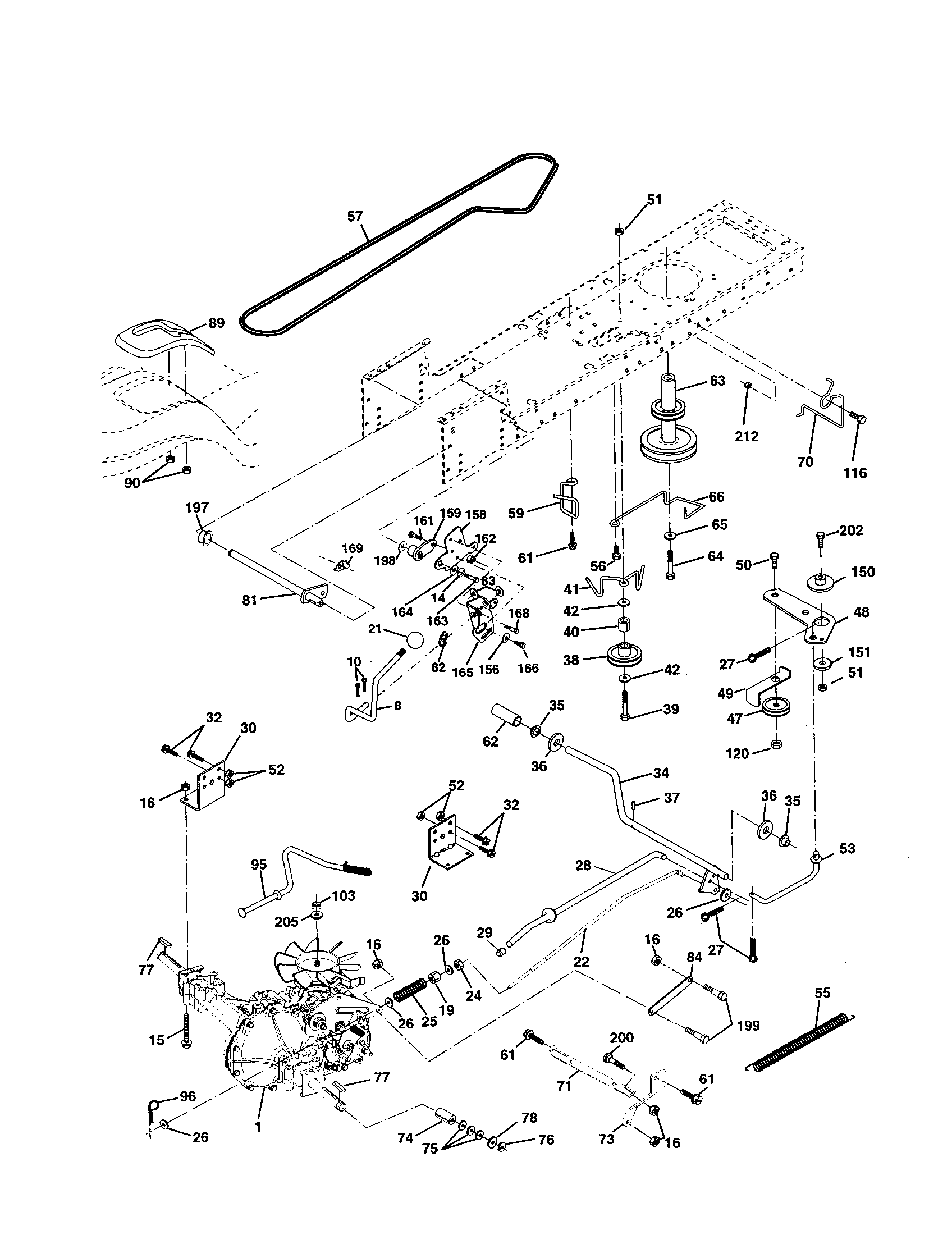 Ground Drive Diagram and Parts List for 917250450  Craftsman Lawn Tractor