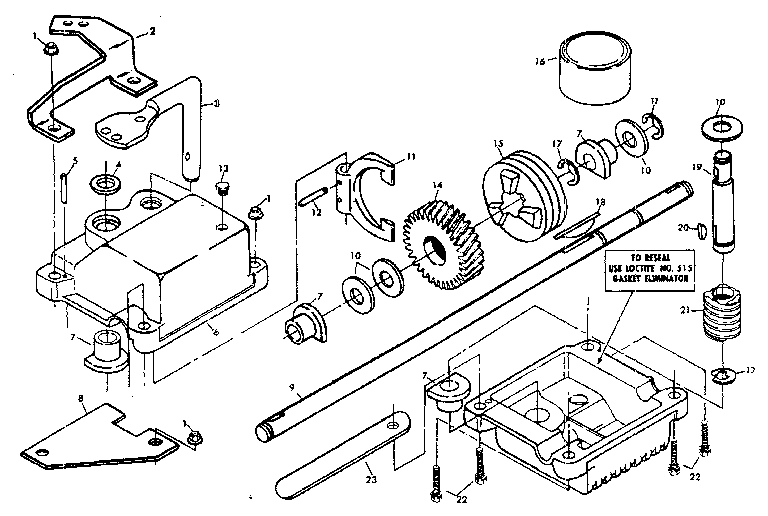 Gear Case Assembly Part Number 751001 Diagram and Parts List for 917374660  Craftsman Lawn Mower