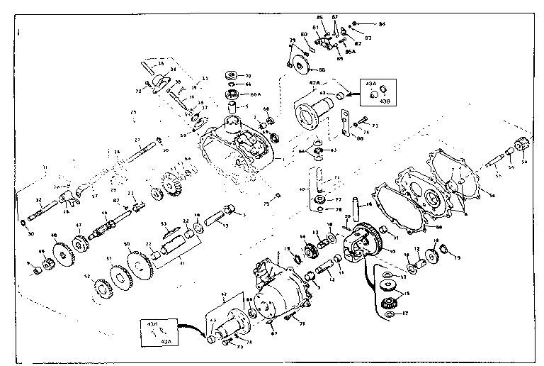 Transaxle Diagram and Parts List for 53696360  Craftsman Lawn Mower