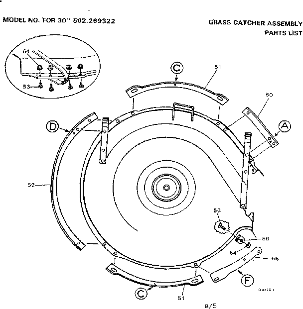 Discharge Plate Diagram and Parts List for 502269312  Craftsman Lawn Tractor