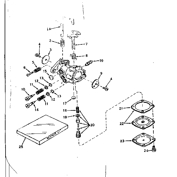 Carburetor Diagram and Parts List for 143561222  Craftsman Engine