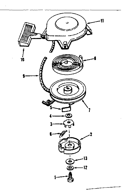 Rewind Starter No. 590374 Diagram and Parts List for 143534012  Craftsman Engine