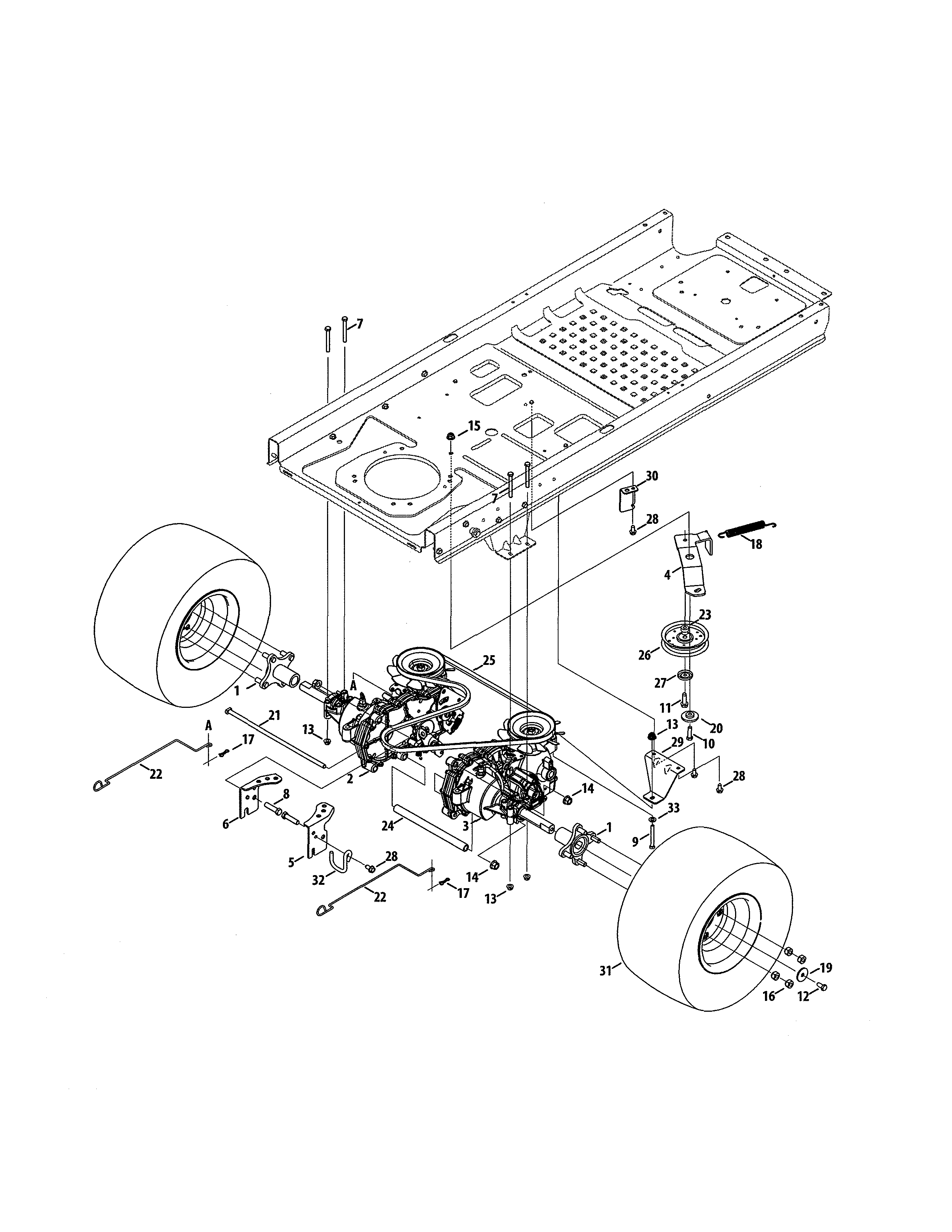 Transmission/wheel Hub Diagram and Parts List for 247277750  Craftsman Engine