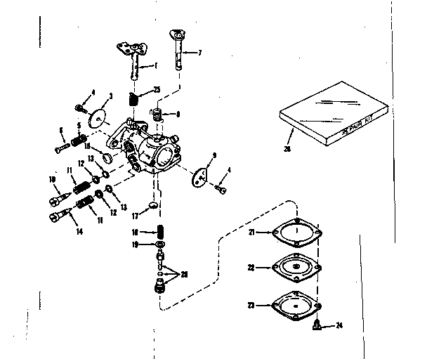 Carburetor No. 29780 (power Products #0234-02) Diagram and Parts List for 143501011  Craftsman Engine