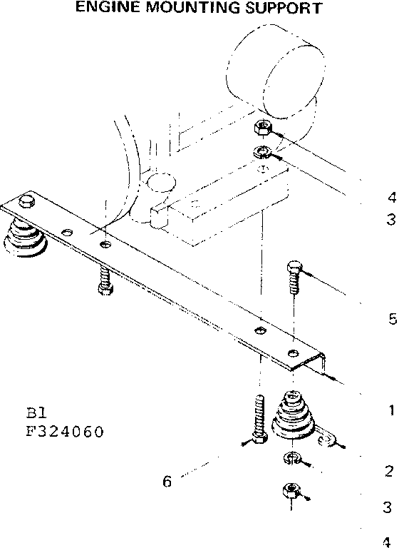 Engine Mounting Support Diagram and Parts List for 580324061  Craftsman Engine