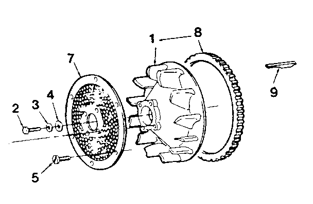 Blower Wheel With Screen Diagram and Parts List for 73910896B  Craftsman Engine