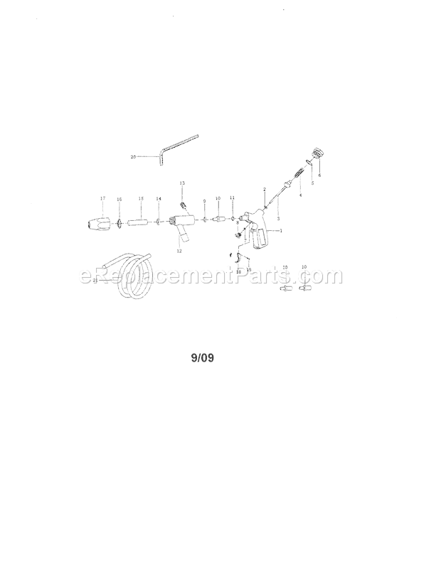 Sand Blaster Diagram and Parts List for 875167061  Craftsman Sander Polisher